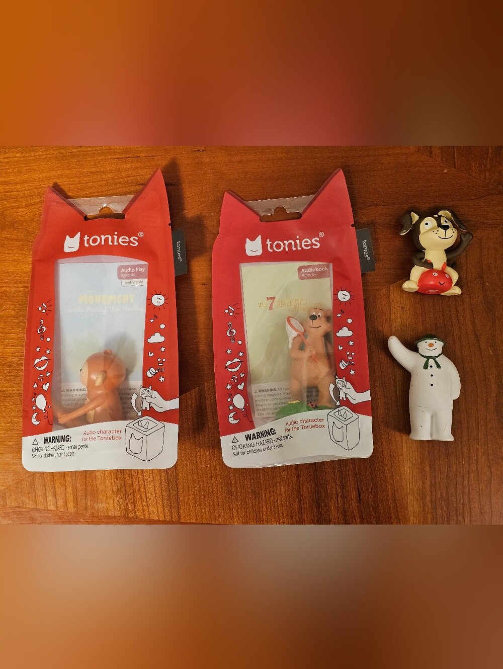 Lot of 4 Tonies Figures - Marty Monkey, 7 Healthy Habits, Snowman, Kids Songs